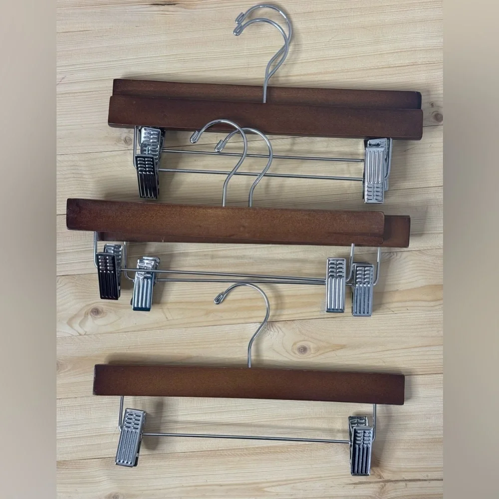 Set of 10 Kids Wooden Bottom Pant Hangers. More available